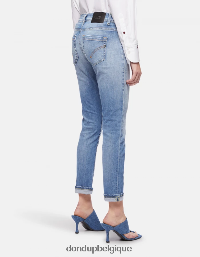 femmes vêtements DONDUP bleu jean monroe skinny en denim stretch 8826D099