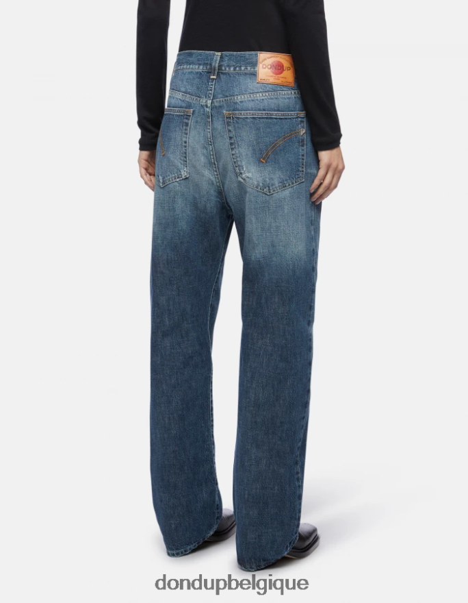 femmes vêtements DONDUP bleu jean yara coupe ample en denim selvedge rigide 8826D0118