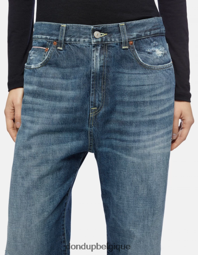 femmes vêtements DONDUP bleu jean yara coupe ample en denim selvedge rigide 8826D0118