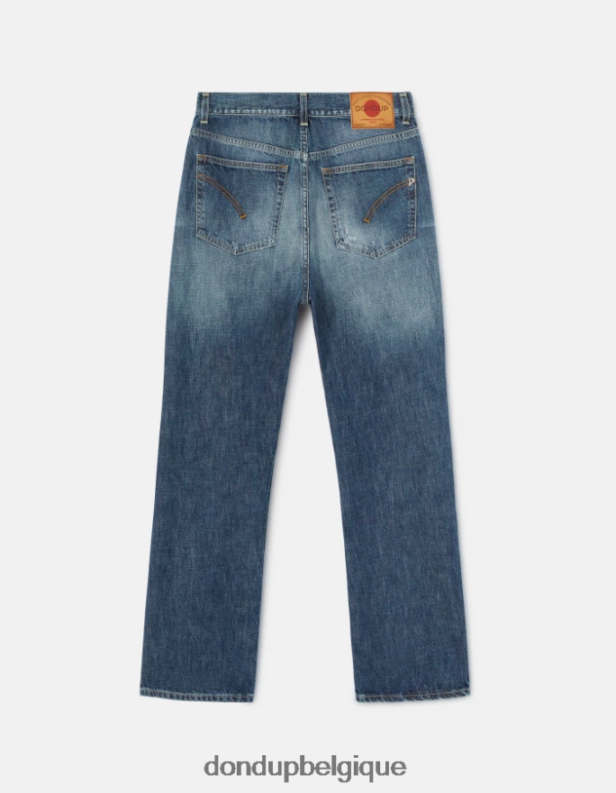 femmes vêtements DONDUP bleu jean yara coupe ample en denim selvedge rigide 8826D0118