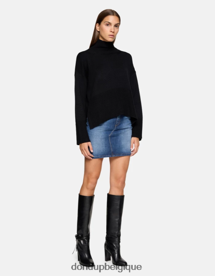 femmes vêtements DONDUP bleu jupe courte en jean rigide 8826D0405