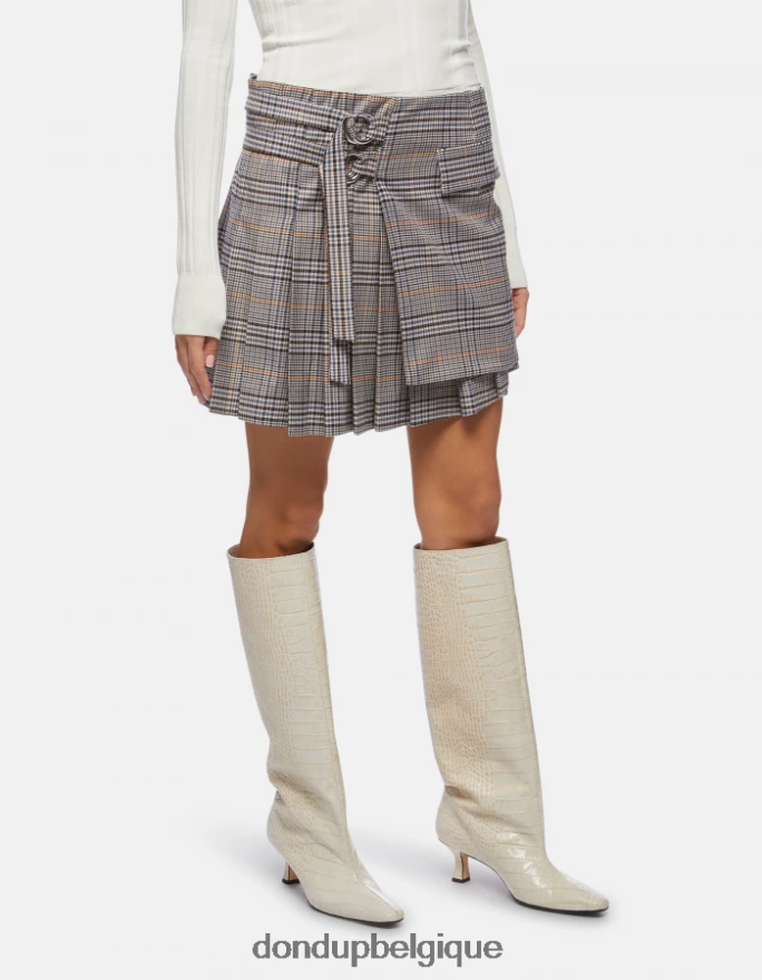 femmes vêtements DONDUP bleu jupe courte à carreaux prince de galles 8826D0409