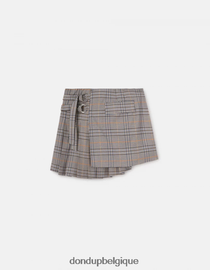 femmes vêtements DONDUP bleu jupe courte à carreaux prince de galles 8826D0409