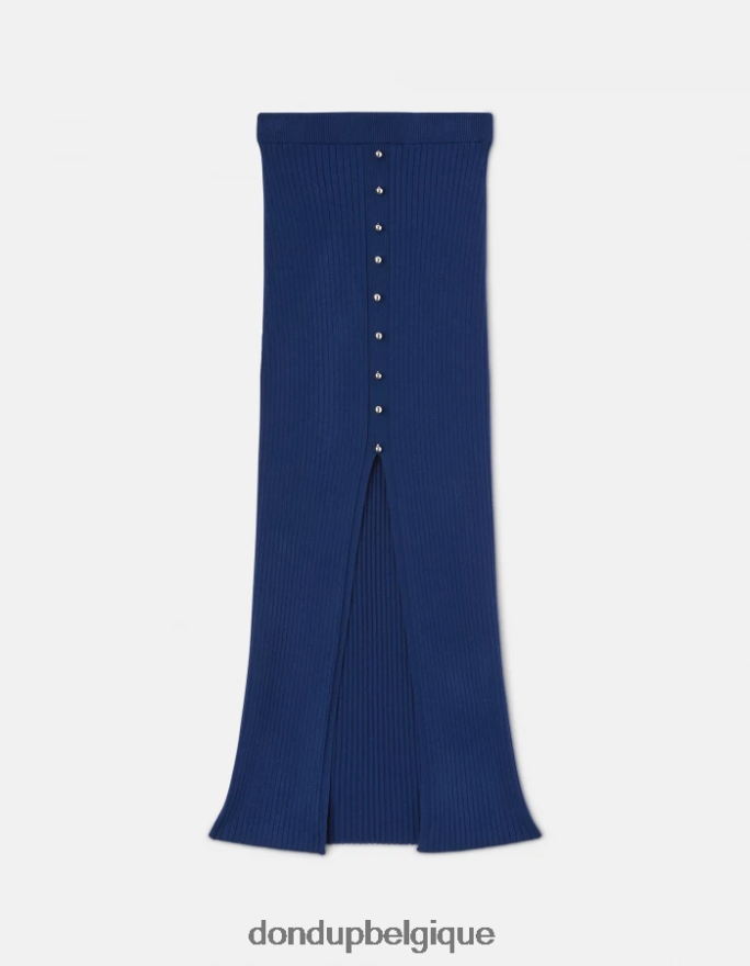 femmes vêtements DONDUP bleu jupe mi-longue en viscose 8826D0406