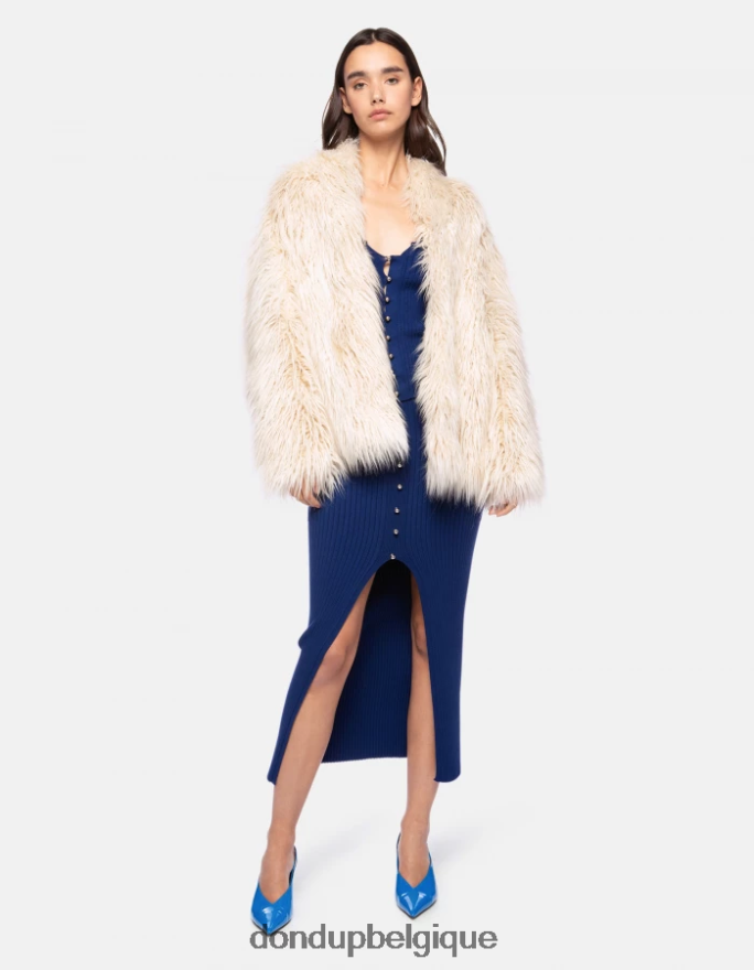femmes vêtements DONDUP bleu jupe mi-longue en viscose 8826D0406