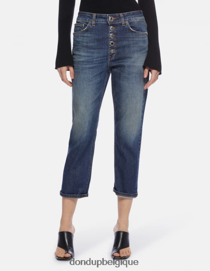 femmes vêtements DONDUP bleu koons - jean ample en denim stretch 8826D0109