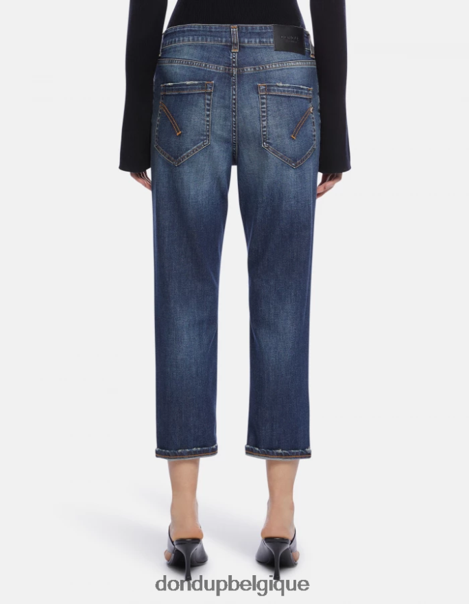 femmes vêtements DONDUP bleu koons - jean ample en denim stretch 8826D0109