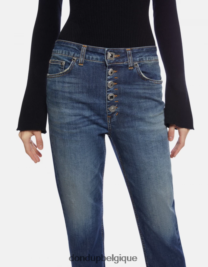 femmes vêtements DONDUP bleu koons - jean ample en denim stretch 8826D0109