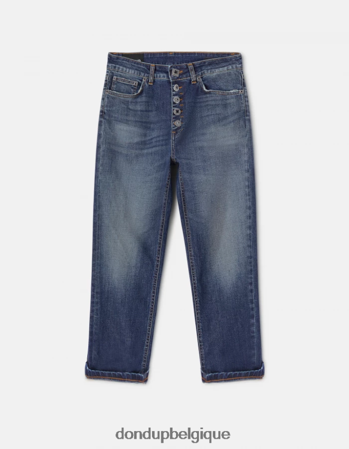 femmes vêtements DONDUP bleu koons - jean ample en denim stretch 8826D0109