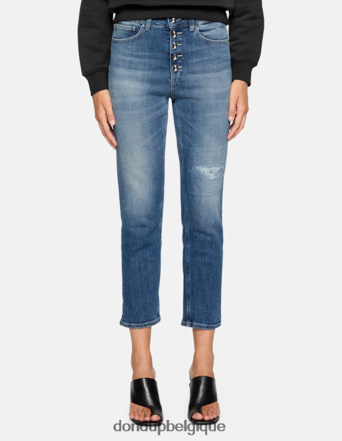 femmes vêtements DONDUP bleu koons - jean ample en denim stretch 8826D0111