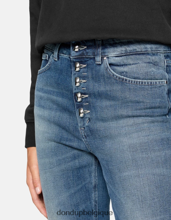 femmes vêtements DONDUP bleu koons - jean ample en denim stretch 8826D0111