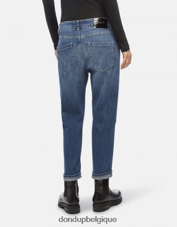femmes vêtements DONDUP bleu koons - jean ample en denim stretch 8826D0113