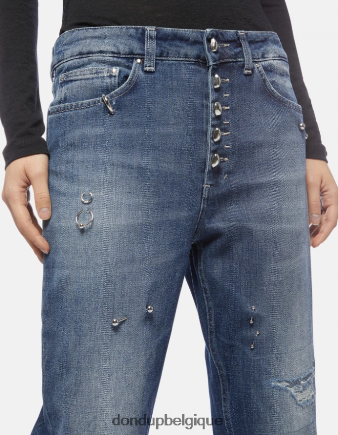 femmes vêtements DONDUP bleu koons - jean ample en denim stretch 8826D0113