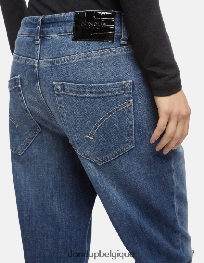 femmes vêtements DONDUP bleu koons - jean ample en denim stretch 8826D0113