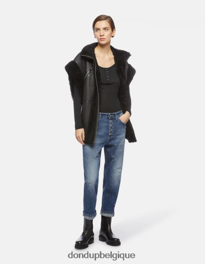 femmes vêtements DONDUP bleu koons - jean ample en denim stretch 8826D0113