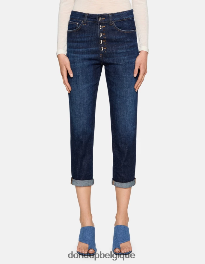 femmes vêtements DONDUP bleu koons - jean ample en denim stretch 8826D019