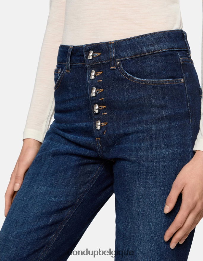 femmes vêtements DONDUP bleu koons - jean ample en denim stretch 8826D019