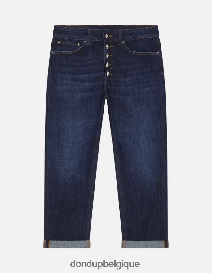 femmes vêtements DONDUP bleu koons - jean ample en denim stretch 8826D019