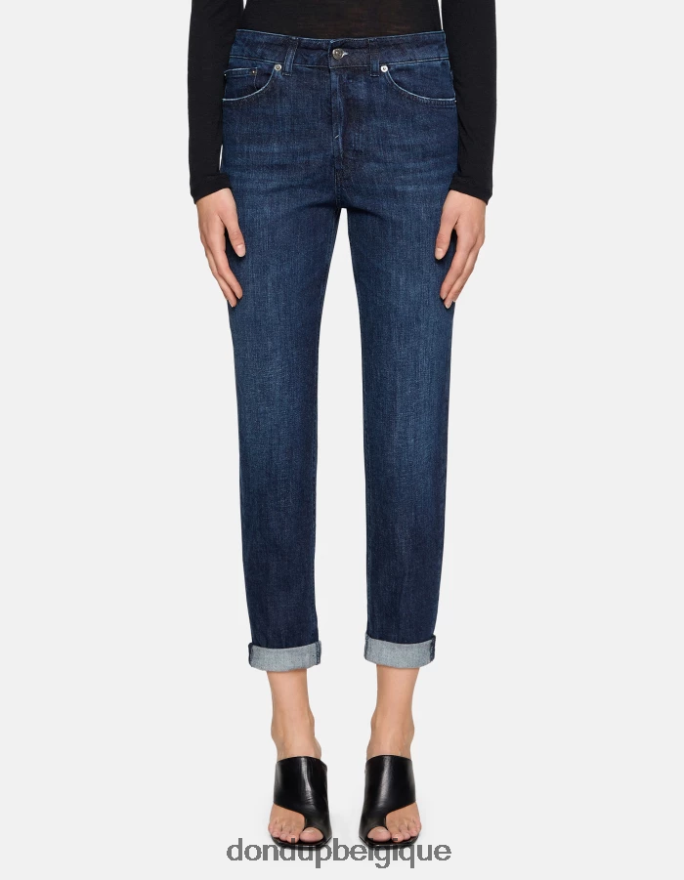 femmes vêtements DONDUP bleu koons - jean ample en denim stretch 8826D06