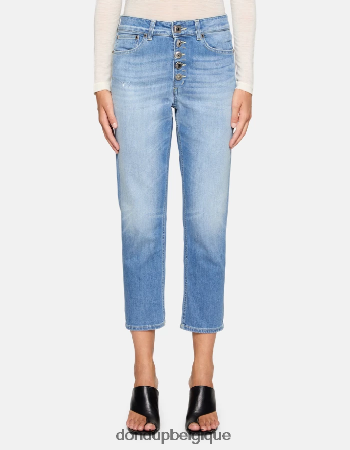 femmes vêtements DONDUP bleu koons - jean ample en denim stretch 8826D090