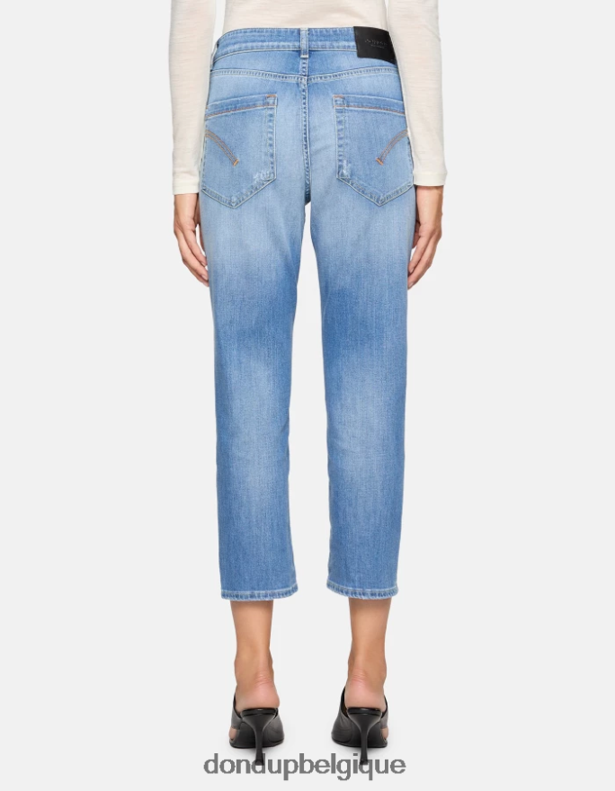 femmes vêtements DONDUP bleu koons - jean ample en denim stretch 8826D090