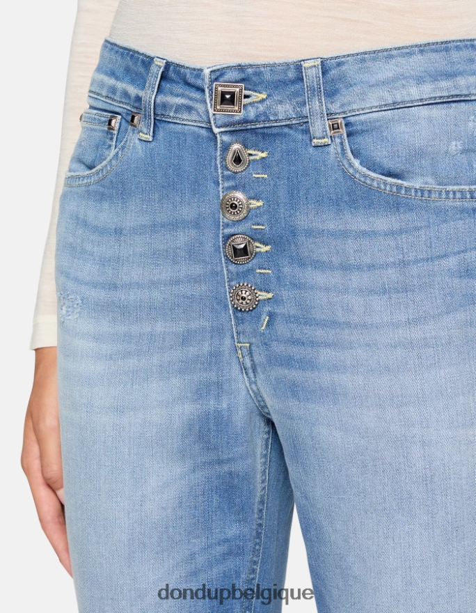 femmes vêtements DONDUP bleu koons - jean ample en denim stretch 8826D090