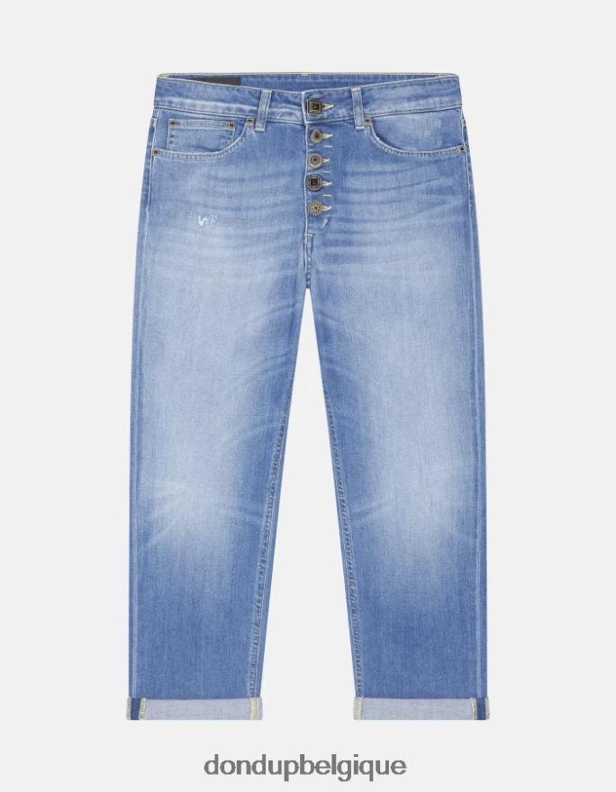 femmes vêtements DONDUP bleu koons - jean ample en denim stretch 8826D090
