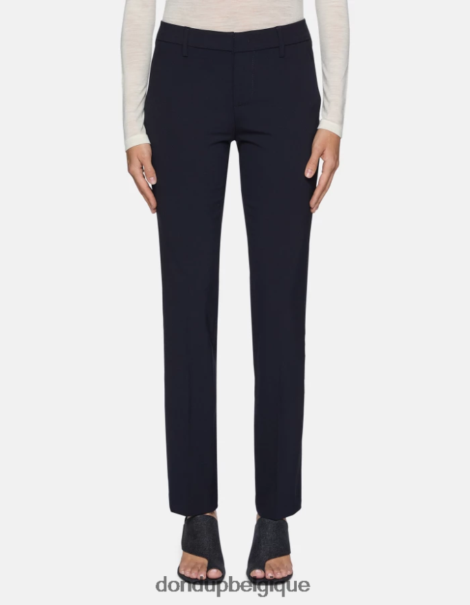 femmes vêtements DONDUP bleu marine Kasya pantalon coupe classique en laine 8826D0142