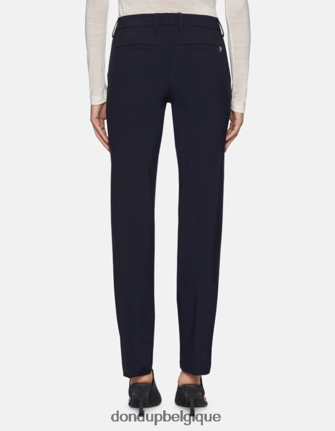 femmes vêtements DONDUP bleu marine Kasya pantalon coupe classique en laine 8826D0142