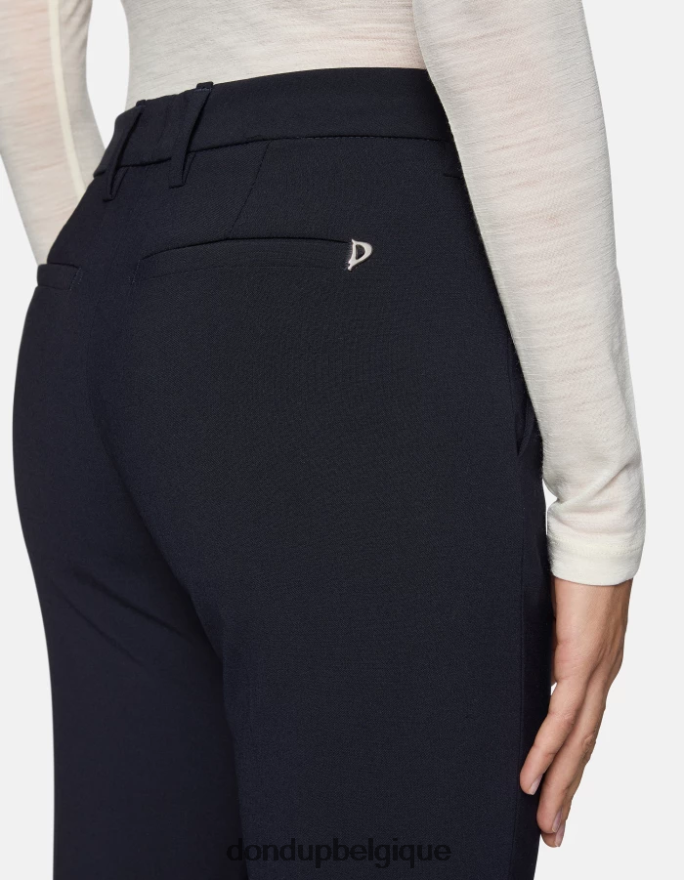 femmes vêtements DONDUP bleu marine Kasya pantalon coupe classique en laine 8826D0142