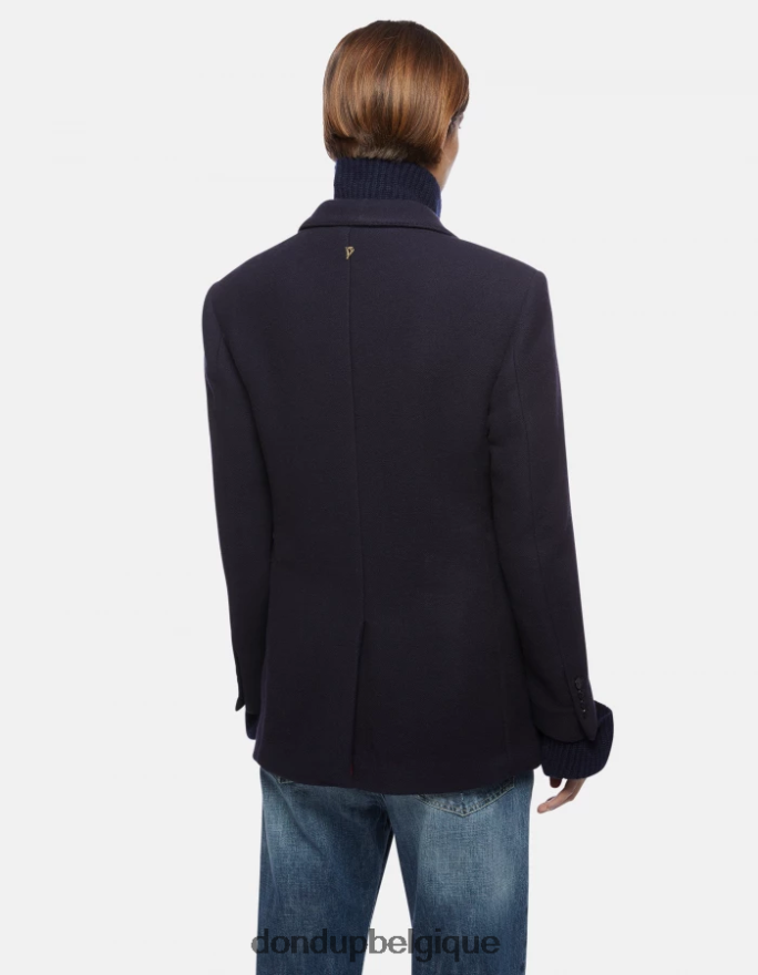 femmes vêtements DONDUP bleu marine blazer en tissu à double boutonnage 8826D0395