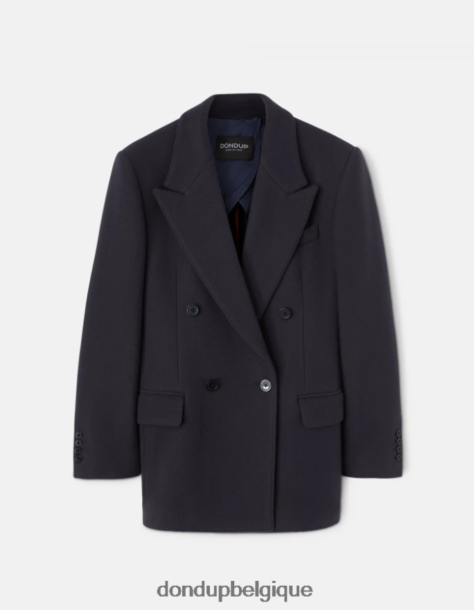 femmes vêtements DONDUP bleu marine blazer en tissu à double boutonnage 8826D0395