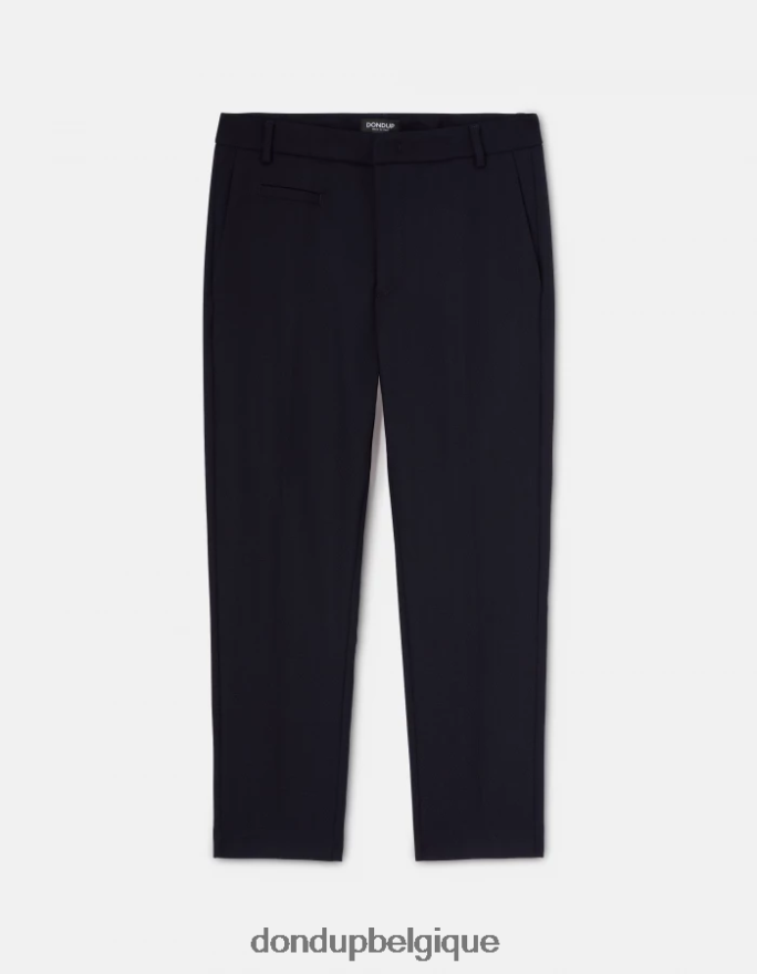 femmes vêtements DONDUP bleu marine pantalon 27 pouces coupe carotte ariel en laine mélangée 8826D0145