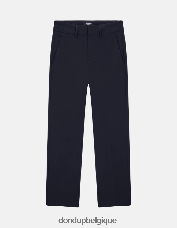 femmes vêtements DONDUP bleu marine pantalon ample en laine 30 pouces meli 8826D0241