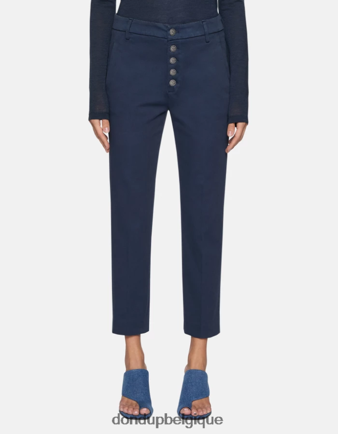 femmes vêtements DONDUP bleu marine pantalon ample en tricotine nima 8826D0233