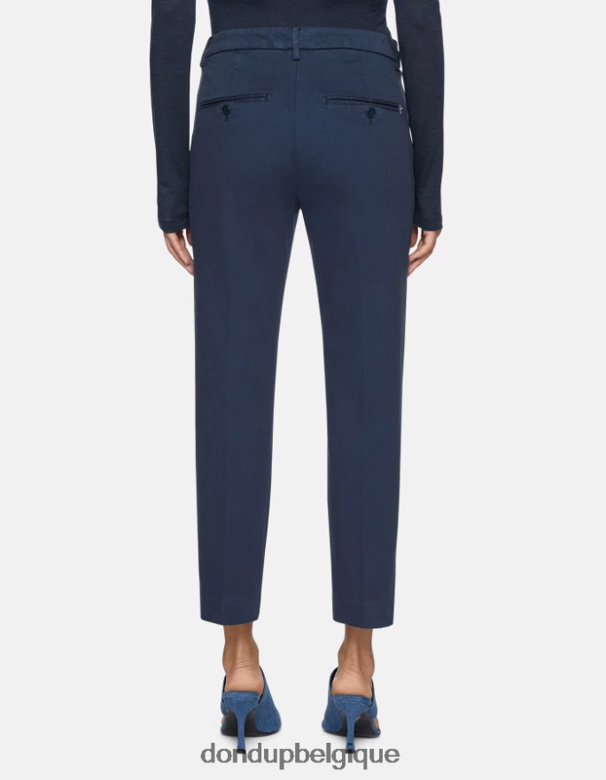 femmes vêtements DONDUP bleu marine pantalon ample en tricotine nima 8826D0233