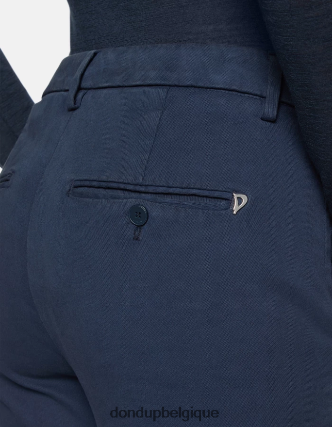 femmes vêtements DONDUP bleu marine pantalon ample en tricotine nima 8826D0233