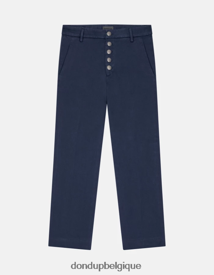 femmes vêtements DONDUP bleu marine pantalon ample en tricotine nima 8826D0233