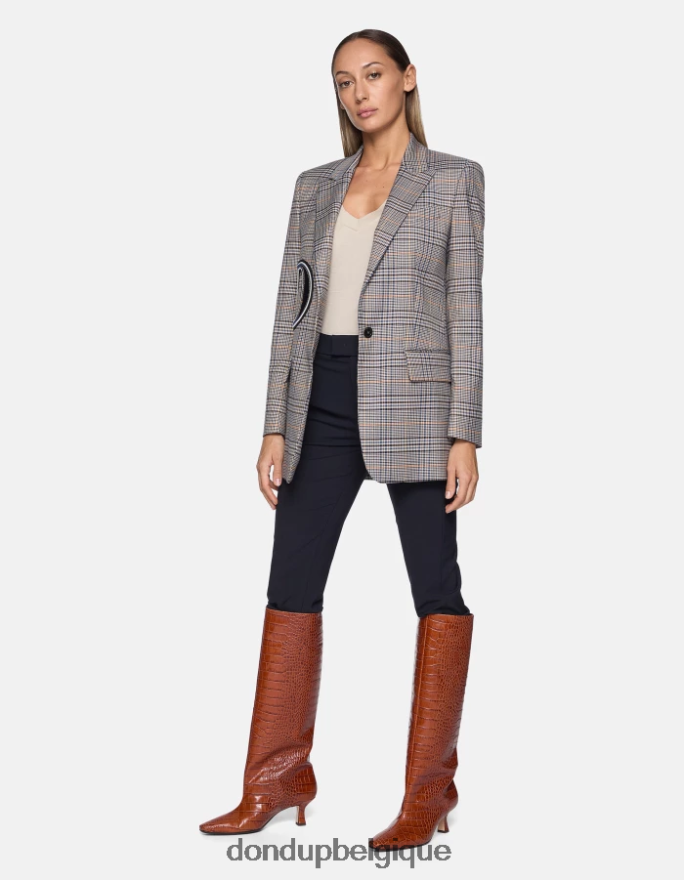 femmes vêtements DONDUP bleu marine pantalon bootcut en laine tina 8826D0192