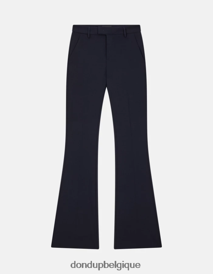 femmes vêtements DONDUP bleu marine pantalon bootcut en laine tina 8826D0192