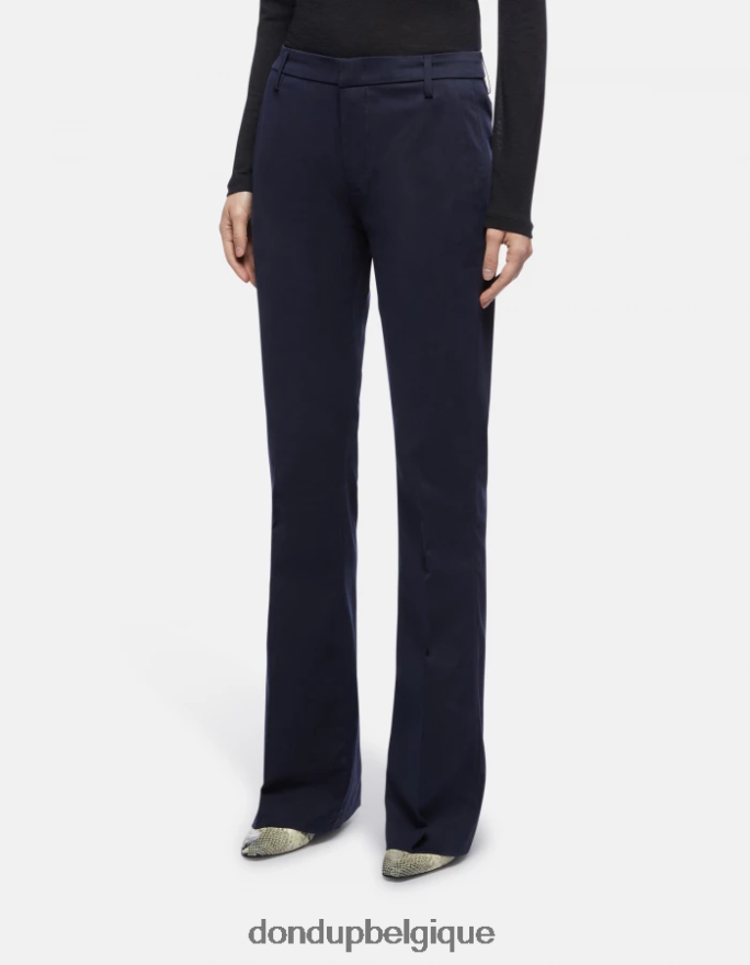 femmes vêtements DONDUP bleu marine pantalon bootcut lexi en coton 8826D0168