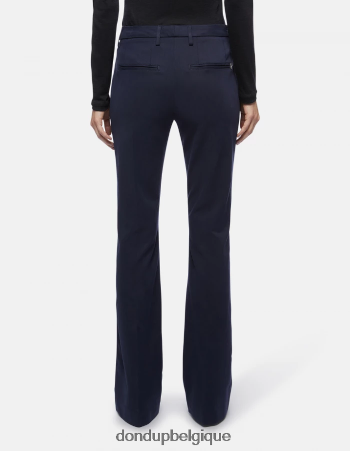 femmes vêtements DONDUP bleu marine pantalon bootcut lexi en coton 8826D0168