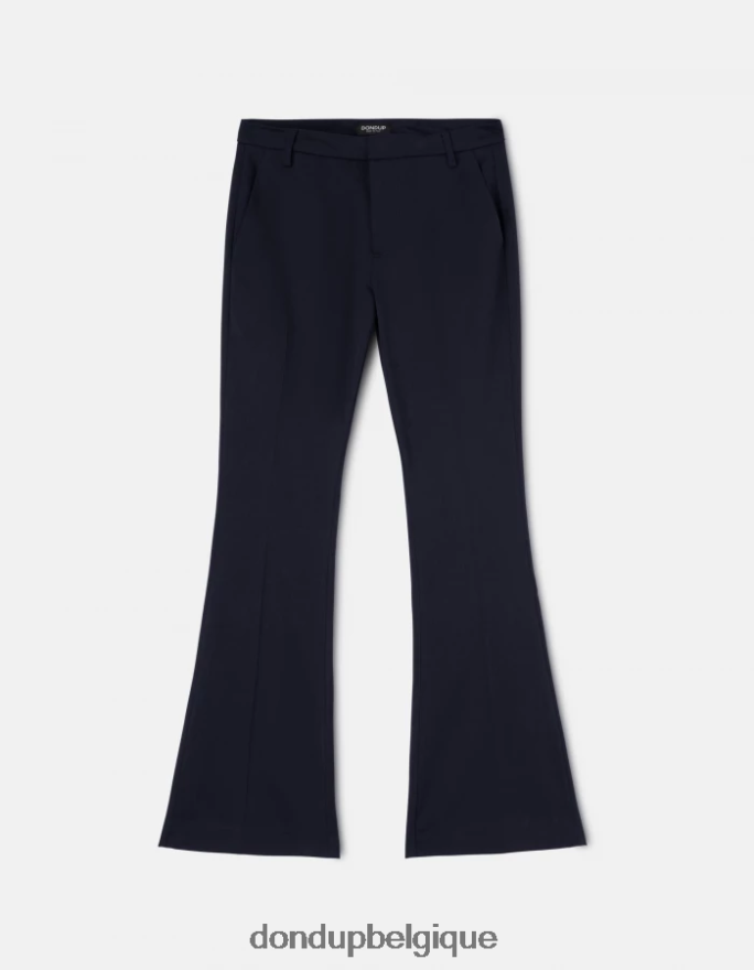 femmes vêtements DONDUP bleu marine pantalon bootcut lexi en coton 8826D0168