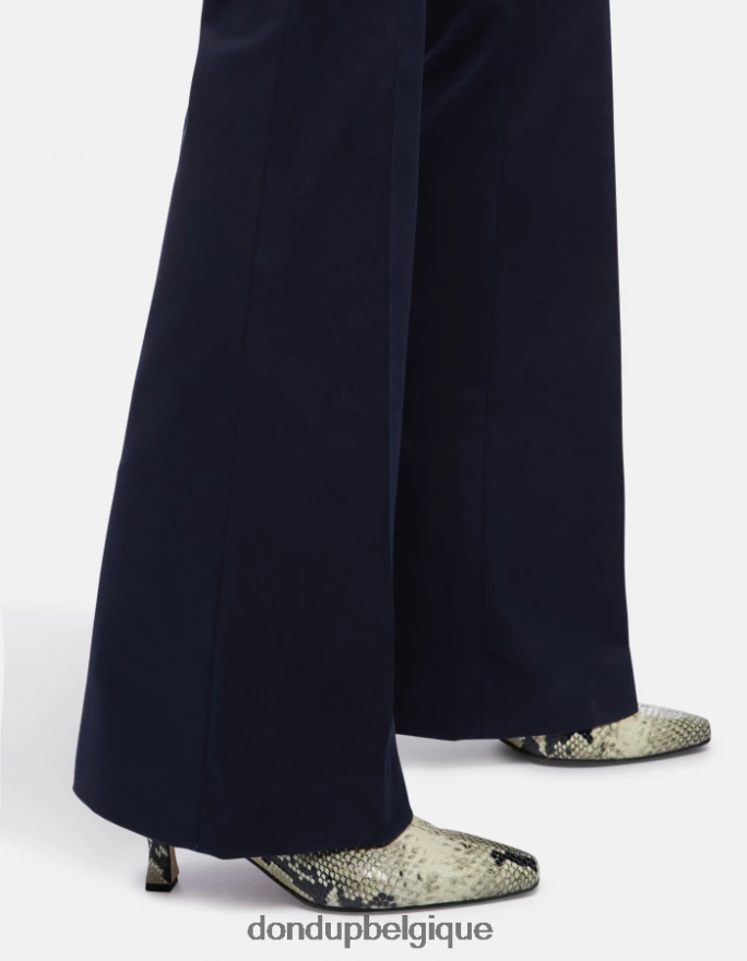 femmes vêtements DONDUP bleu marine pantalon bootcut lexi en coton 8826D0168
