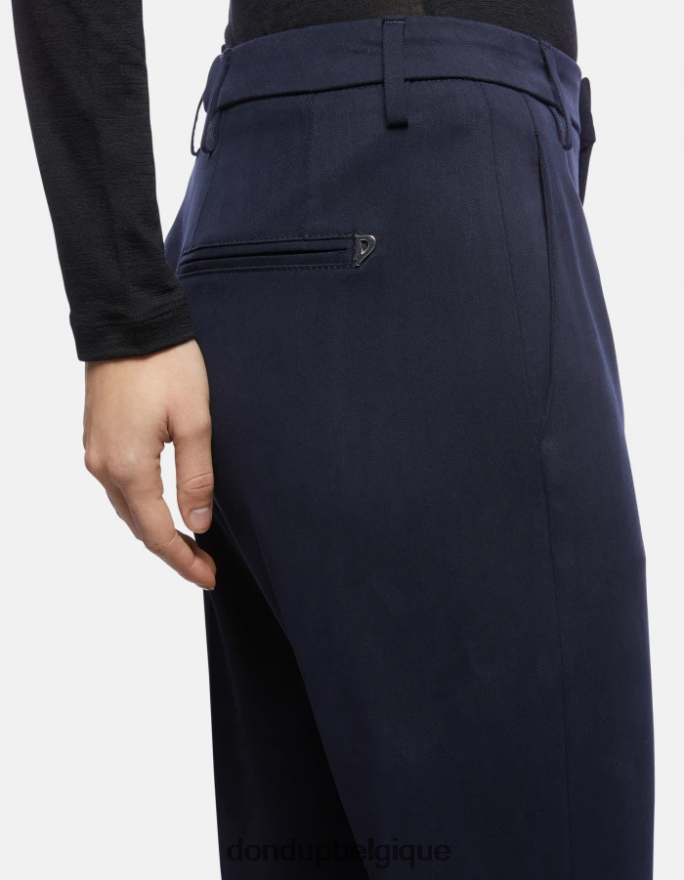 femmes vêtements DONDUP bleu marine pantalon bootcut lexi en coton 8826D0168
