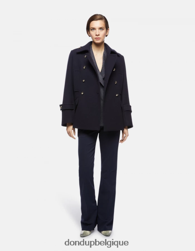 femmes vêtements DONDUP bleu marine pantalon bootcut lexi en coton 8826D0168