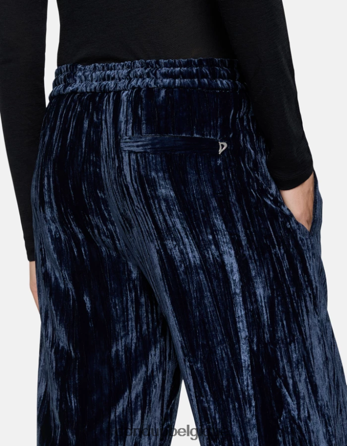 femmes vêtements DONDUP bleu marine pantalon de jogging en velours marisol 8826D0148