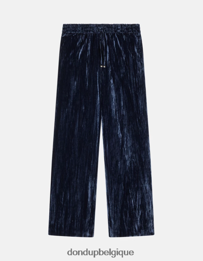 femmes vêtements DONDUP bleu marine pantalon de jogging en velours marisol 8826D0148