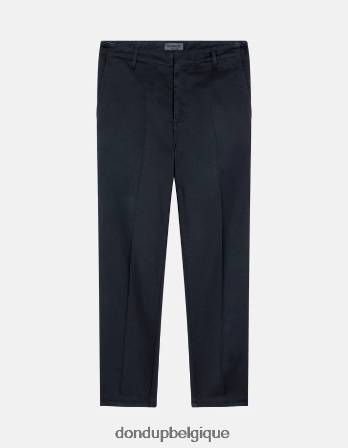 femmes vêtements DONDUP bleu marine pantalon en coton coupe carotte janis 8826D0128