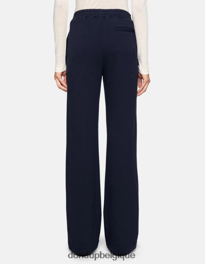 femmes vêtements DONDUP bleu marine pantalon large en polaire 8826D0189